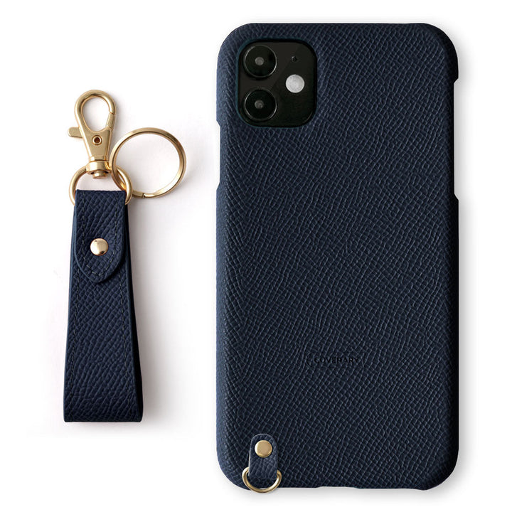 Étui arrière avec sangle pour doigt en cuir végan couleur basique pour la série Xperia