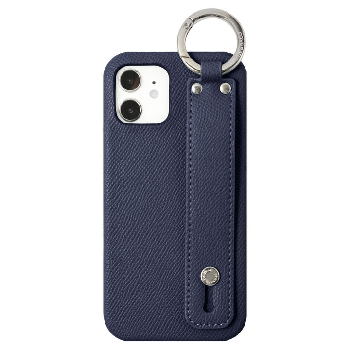 Vegan leather basic color with hand belt back case AQUOS series