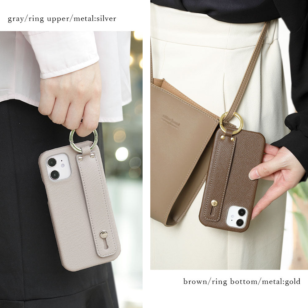 Vegan leather basic color with hand belt back case Galaxy series