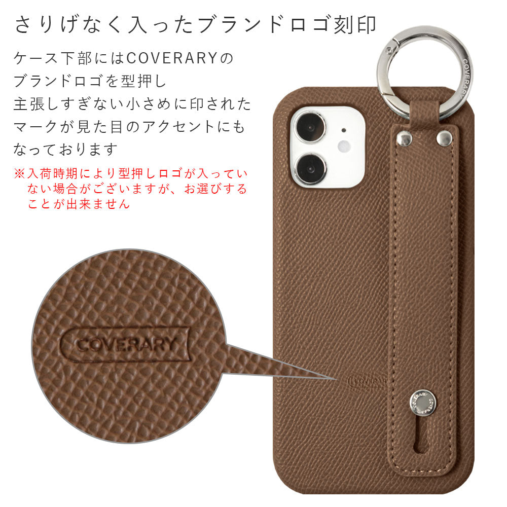 Vegan leather basic color back case with hand belt for iPhone series
