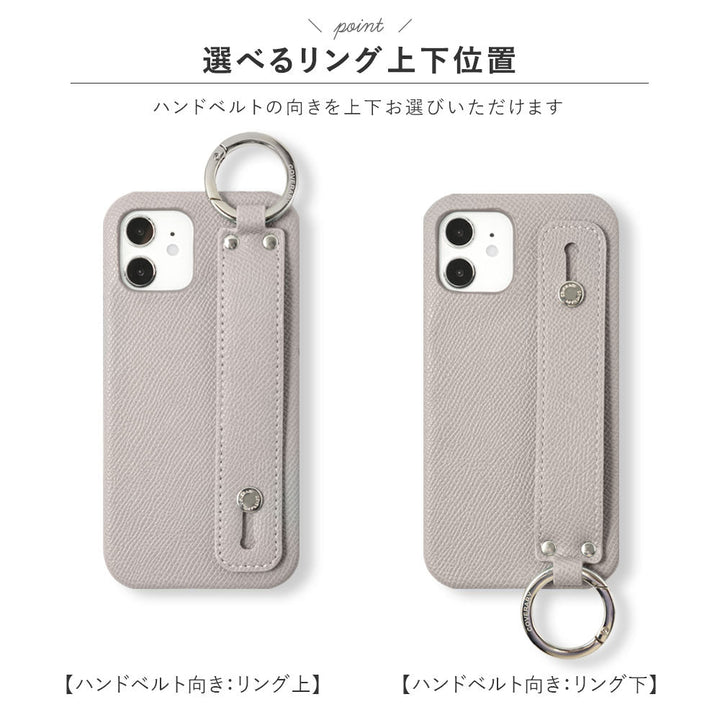 Vegan leather basic color with hand belt back case Galaxy series