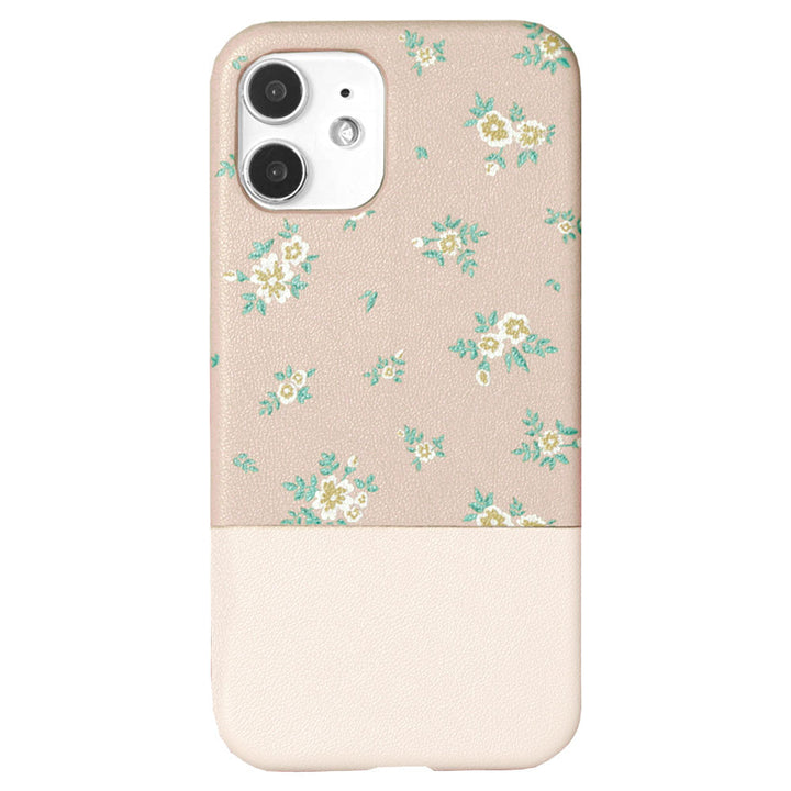Étui arrière bicolore en cuir végan avec imprimé floral pour la série Google Pixel