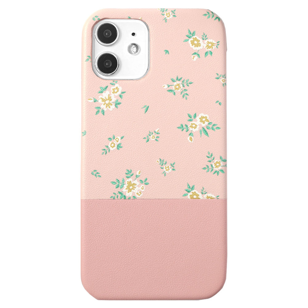 Étui arrière bicolore en cuir végan avec imprimé floral pour la série Google Pixel