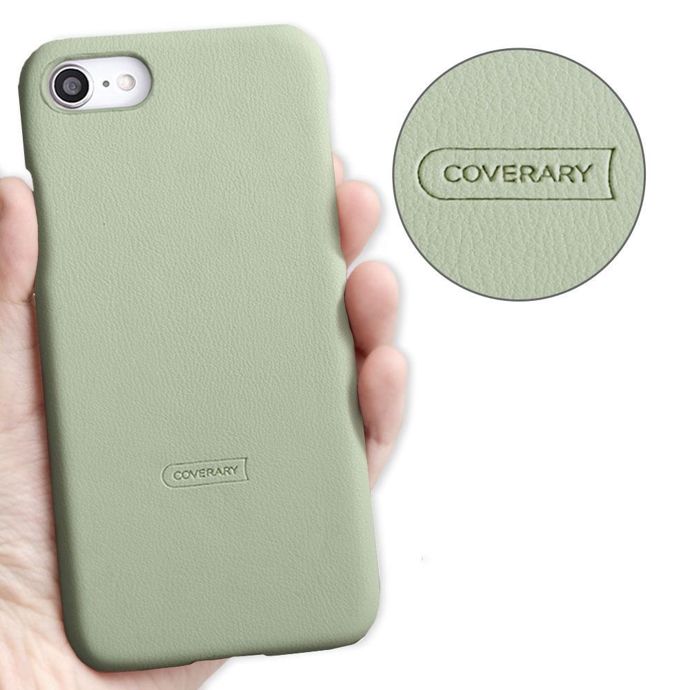 Vegan leather muted pastel cat smartphone ring with shoulder strap back case for iPhone series