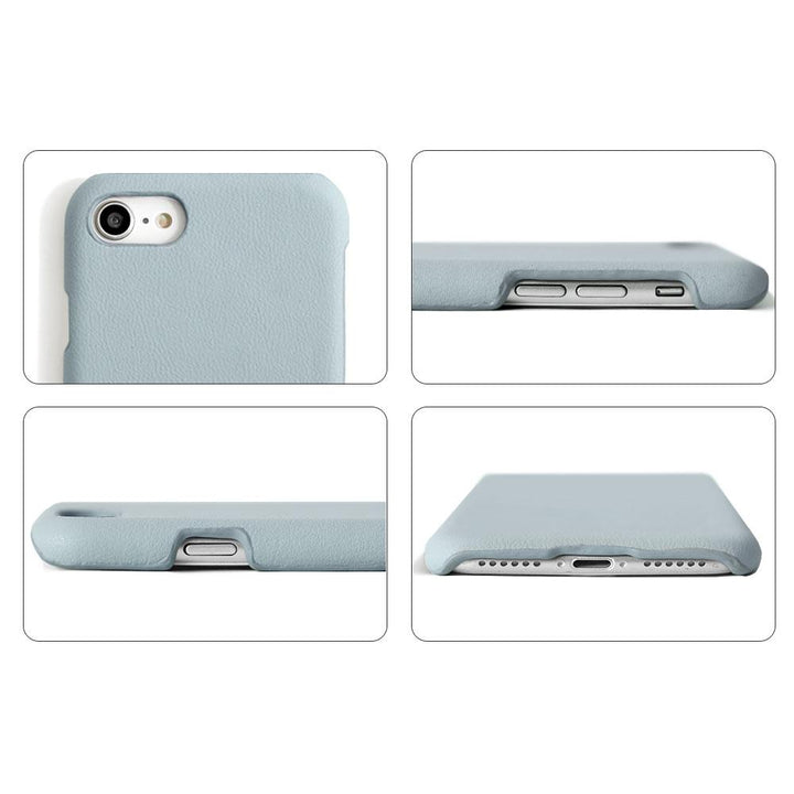 Vegan leather muted pastel back case embossed name engraving AQUOS series