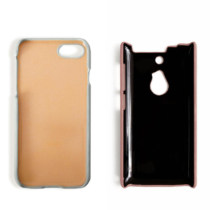 Vegan leather muted pastel back case embossed name engraving AQUOS series