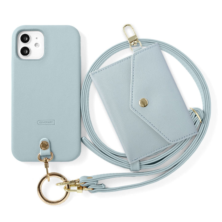 Cuir végan pastel terne avec bandoulière et mini pochette au choix, coque arrière pour la série Galaxy