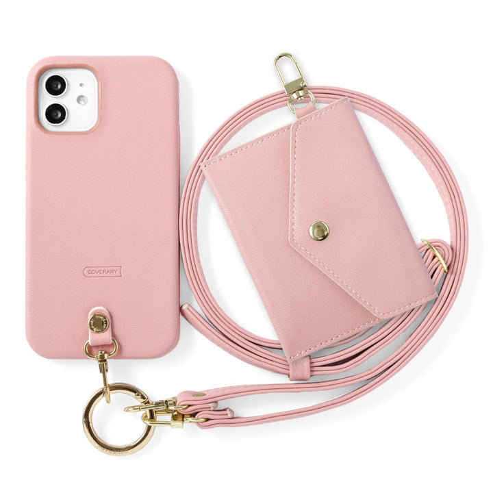 Cuir végan pastel terne avec bandoulière et mini pochette au choix, coque arrière pour la série Galaxy