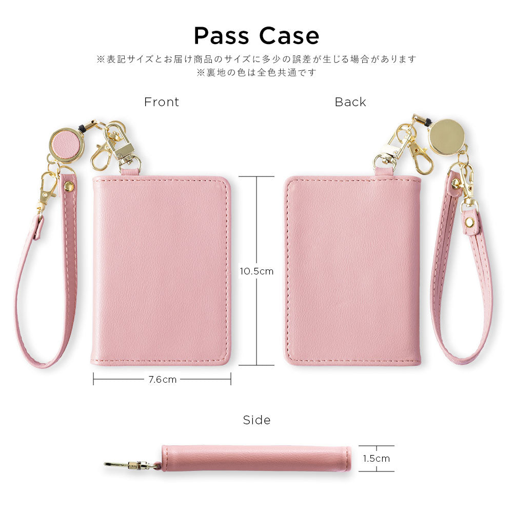 Ensemble porte-passe pliable avec sangle d'épaule en cuir végan pastel terne et enrouleur, coque arrière pour série Xperia