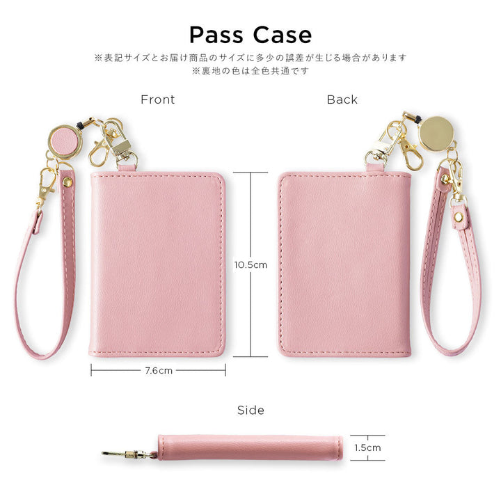 Ensemble porte-passe pliable avec sangle d'épaule en cuir végan pastel terne et enrouleur, coque arrière pour série Xperia