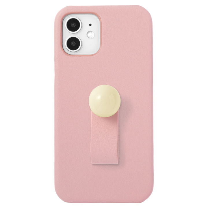 Cuir végan pastel terne avec ceinture pour doigt, coque arrière ronde décorative, série Galaxy