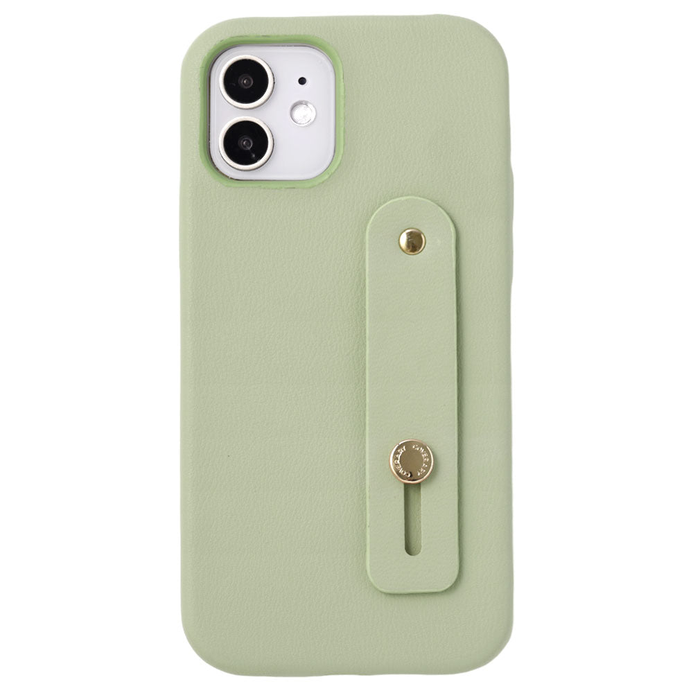 Cuir végan pastel terne avec ceinture pour doigt, coque arrière série Galaxy