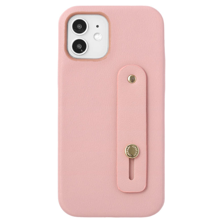 Cuir végan pastel terne avec ceinture pour doigt, coque arrière série Galaxy