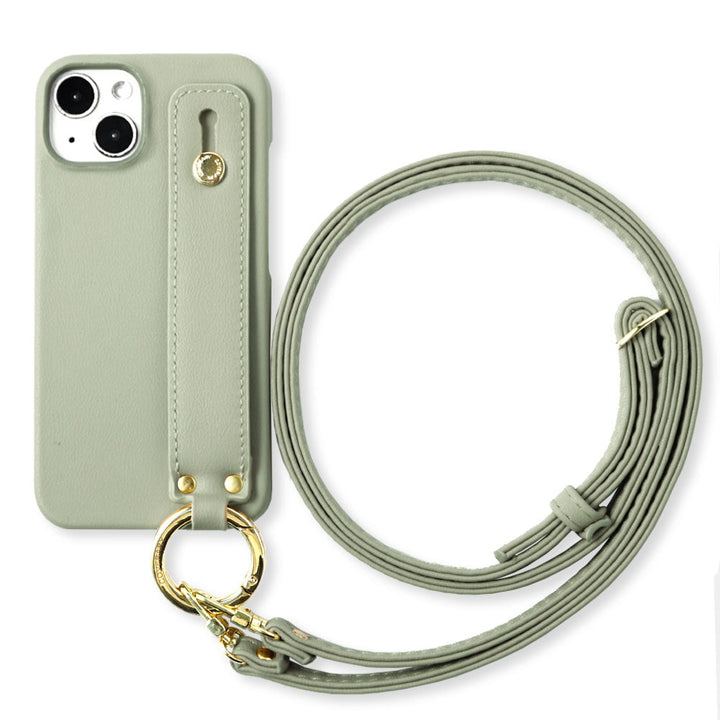 Cuir végan pastel terne avec poignée et bandoulière, coque arrière pour la série AQUOS