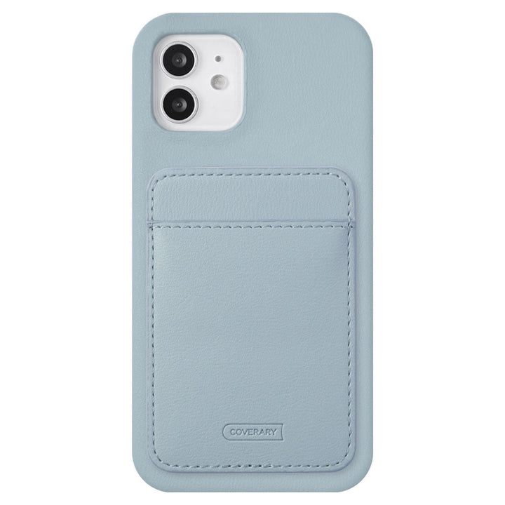 Vegan leather muted pastel vertical/horizontal selectable card pocket back case for iPhone series