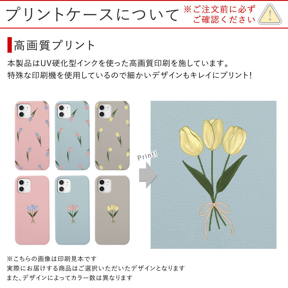 Vegan Leather Dusty Pastel Tulip Pattern Back Case