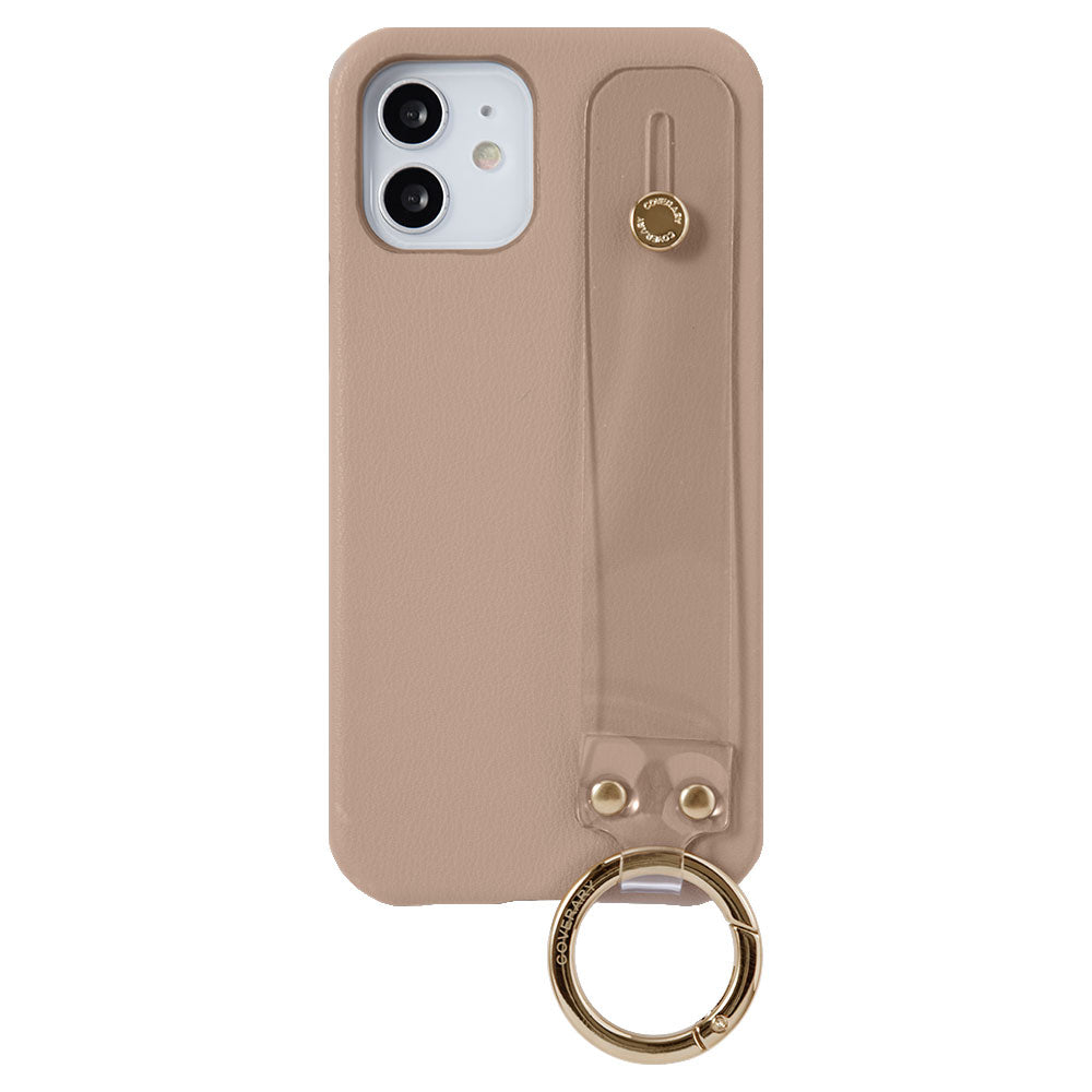 Vegan leather muted pastel clear hand belt attached back case Galaxy series