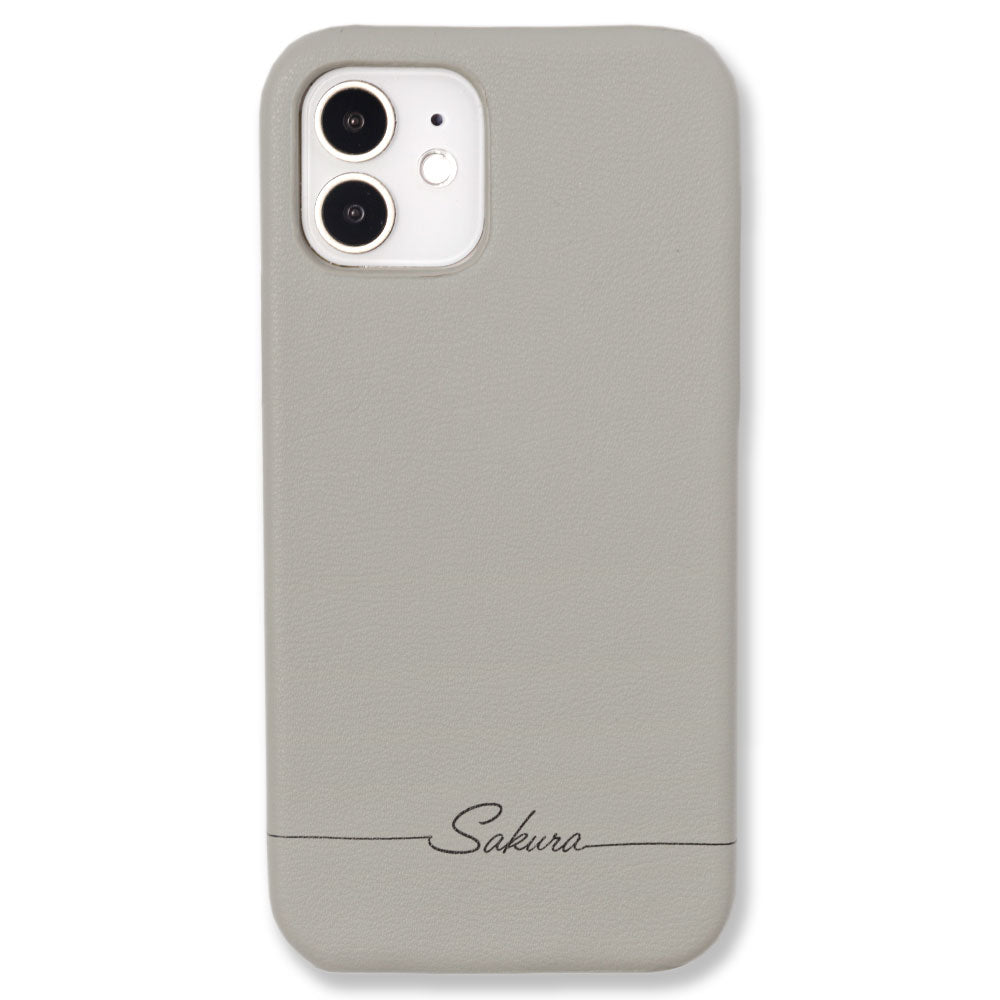 Cuir végan pastel terne nom imprimé coque arrière