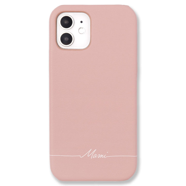 Cuir végan pastel terne nom imprimé coque arrière