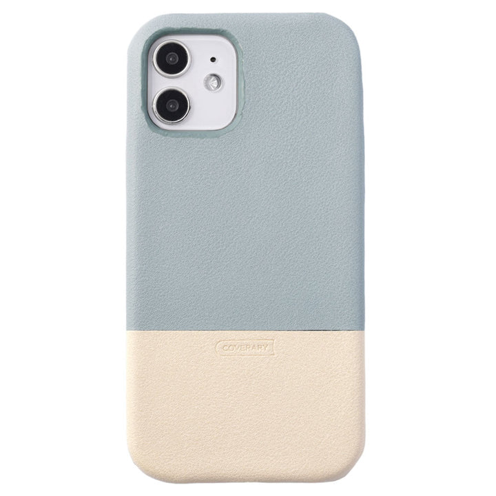 Vegan leather muted color bicolor back case Zenfone series