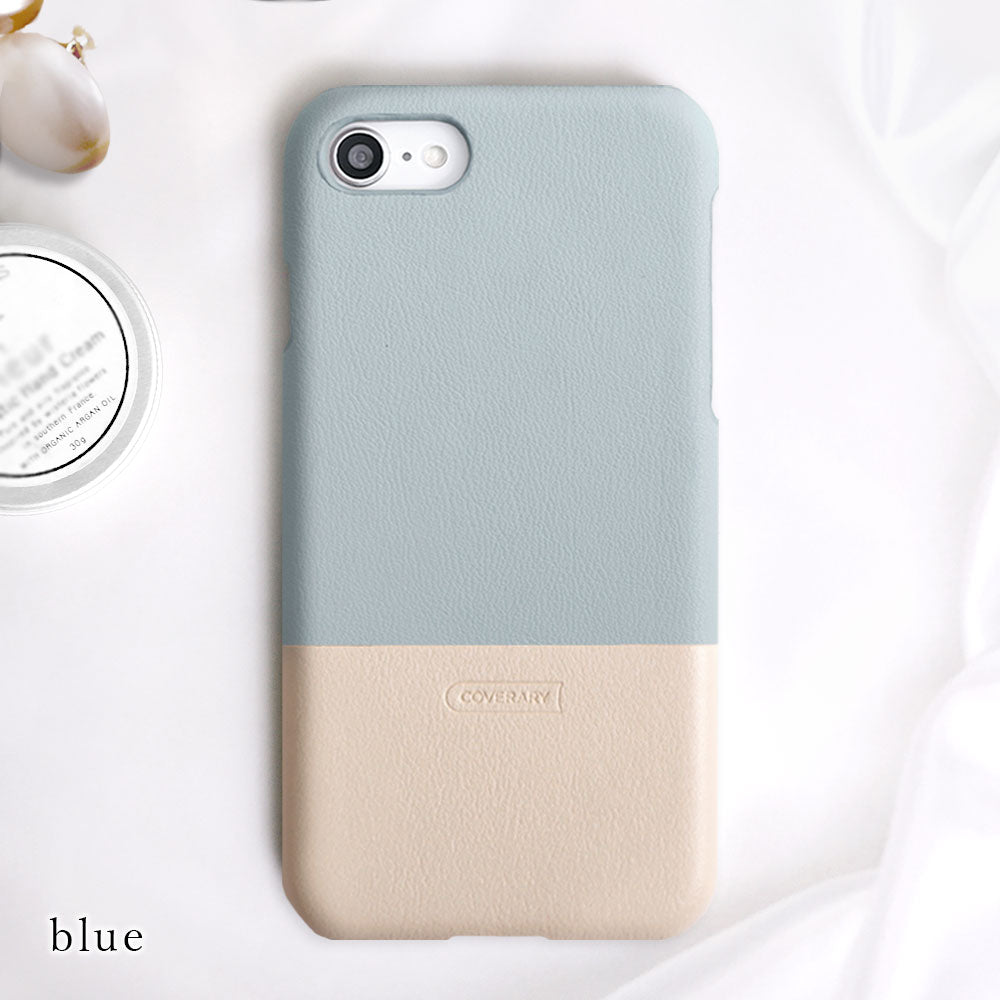 Vegan leather muted color bicolor back case Zenfone series
