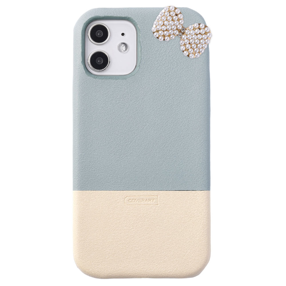 Cuir végan couleur terne bicolore point de coin 1 coque arrière