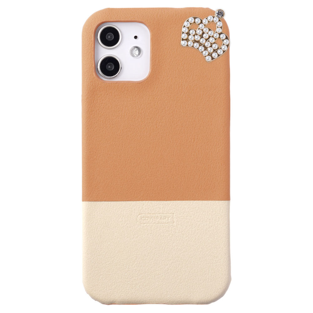 Cuir végan couleur terne bicolore point de coin 1 coque arrière