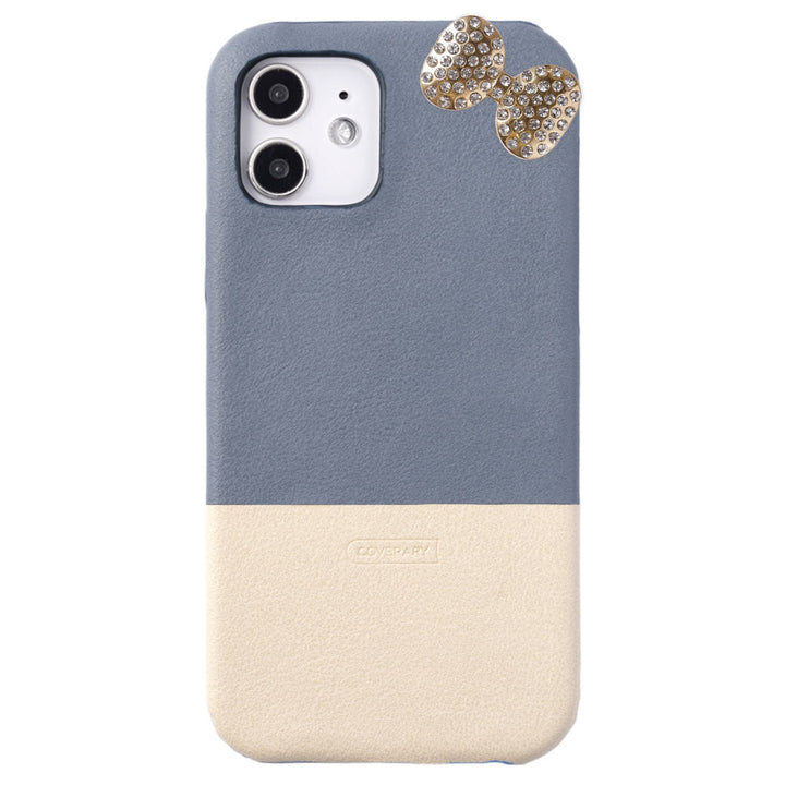 Cuir végan couleur terne bicolore point de coin 1 coque arrière