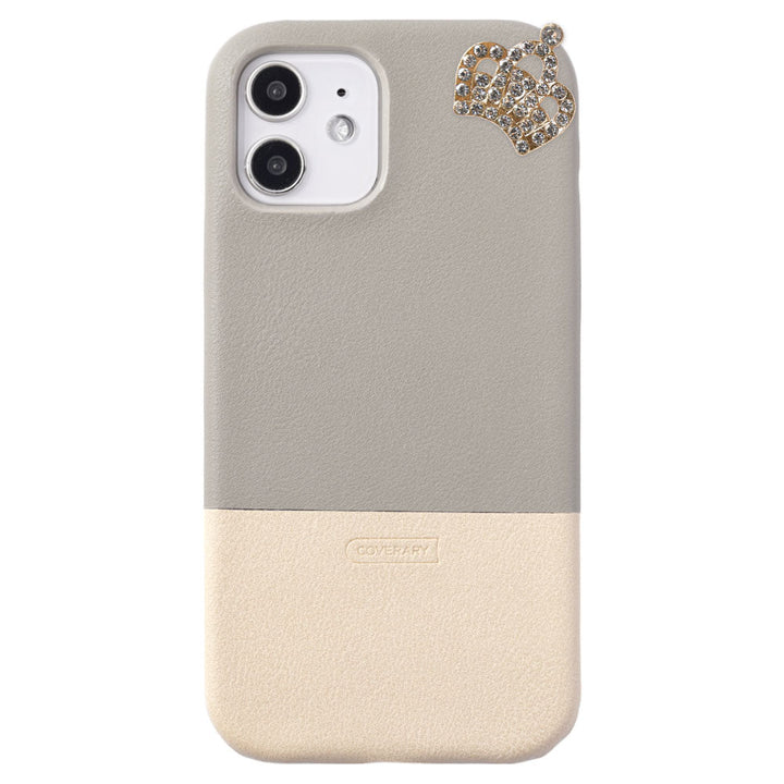 Cuir végan couleur terne bicolore point de coin 1 coque arrière