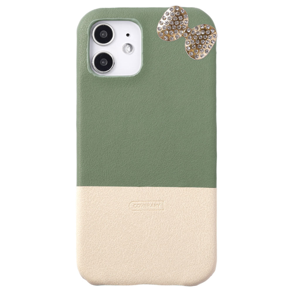 Cuir végan couleur terne bicolore point de coin 1 coque arrière