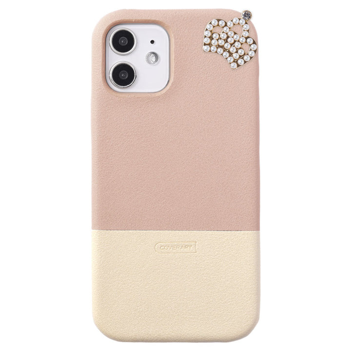 Cuir végan couleur terne bicolore point de coin 1 coque arrière