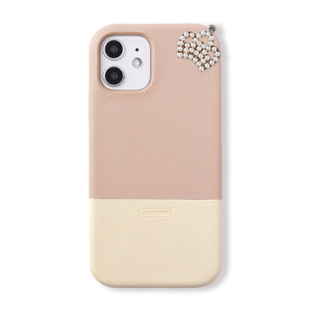 Cuir végan couleur terne bicolore point de coin 1 coque arrière