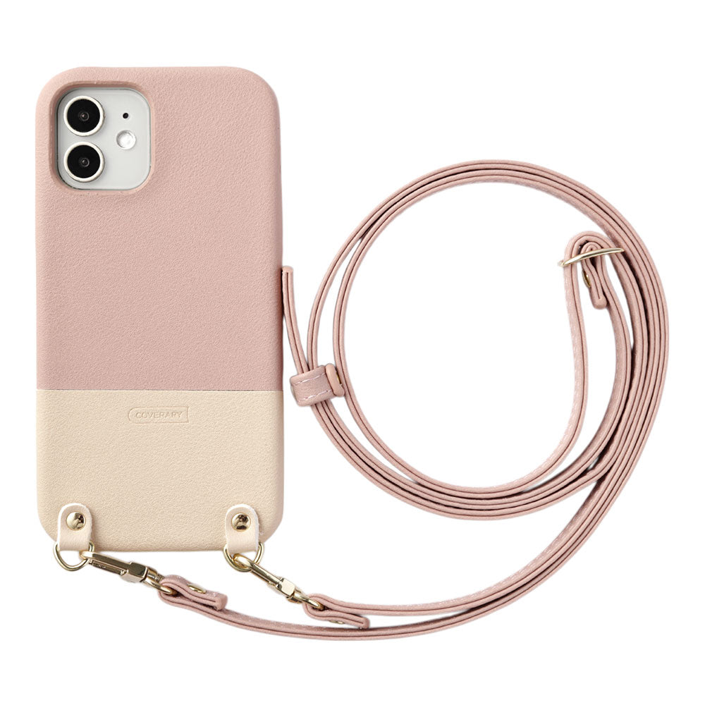 Cuir végan Couleur sourde Bicolore Avec bandoulière Étui arrière Série Galaxy