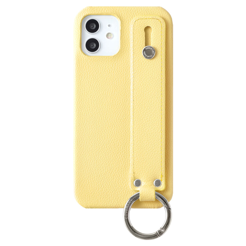 Vegan leather basic leather-style case with hand strap on the back