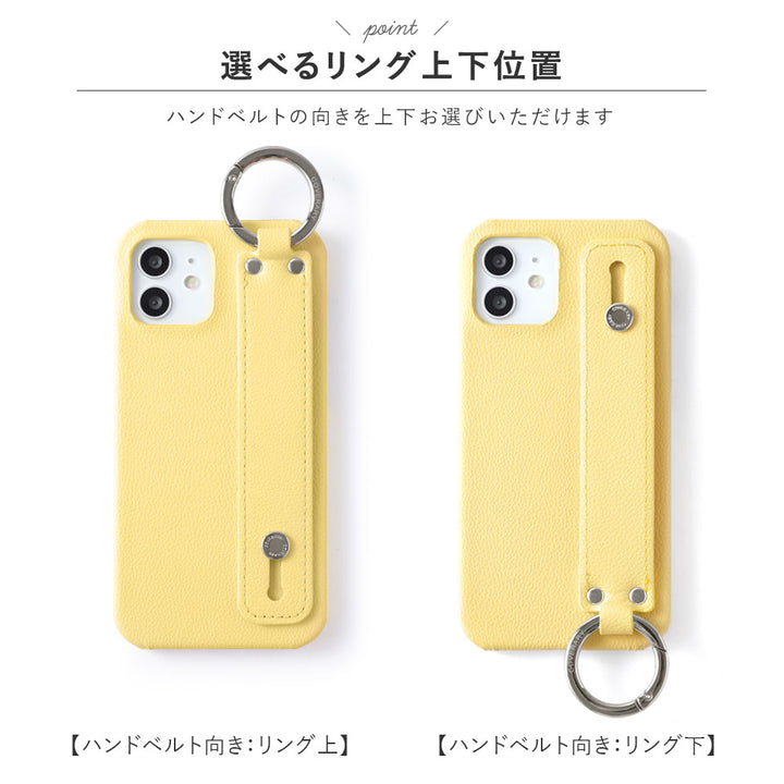 Vegan leather basic leather-style case with hand strap on the back