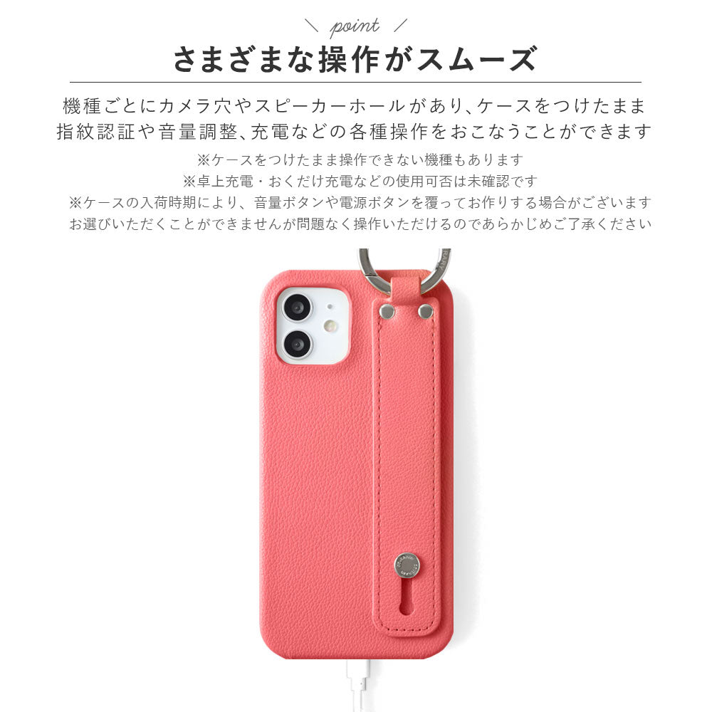 Vegan leather basic leather-style case with hand strap, back cover for Galaxy series