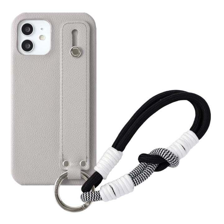 Vegan leather basic leather-style back case with hand belt & colorful hand strap