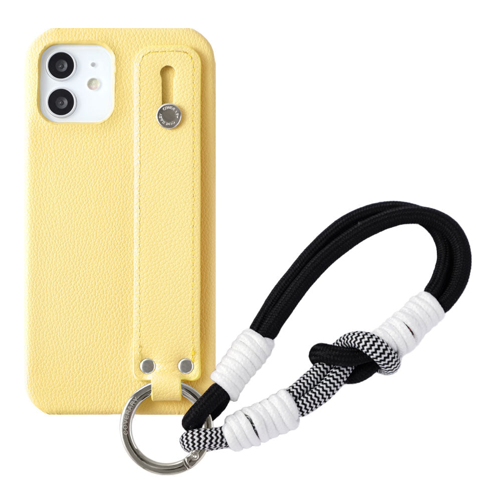 Étui arrière basique en cuir végan avec poignée en cuir et sangle colorée pour la série Google Pixel