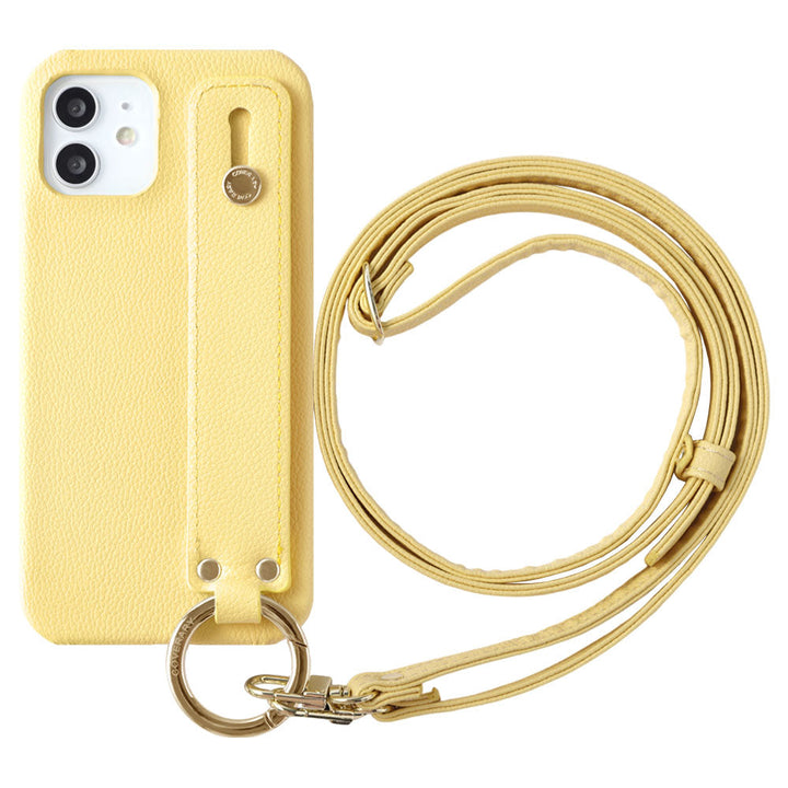 Étui arrière avec ceinture de main et sangle d'épaule en cuir synthétique basique végan pour la série Google Pixel