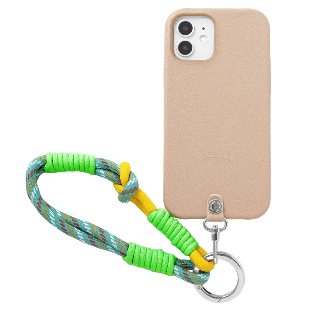 Étui arrière avec bracelet main coloré en similicuir basique végan pour la série AQUOS