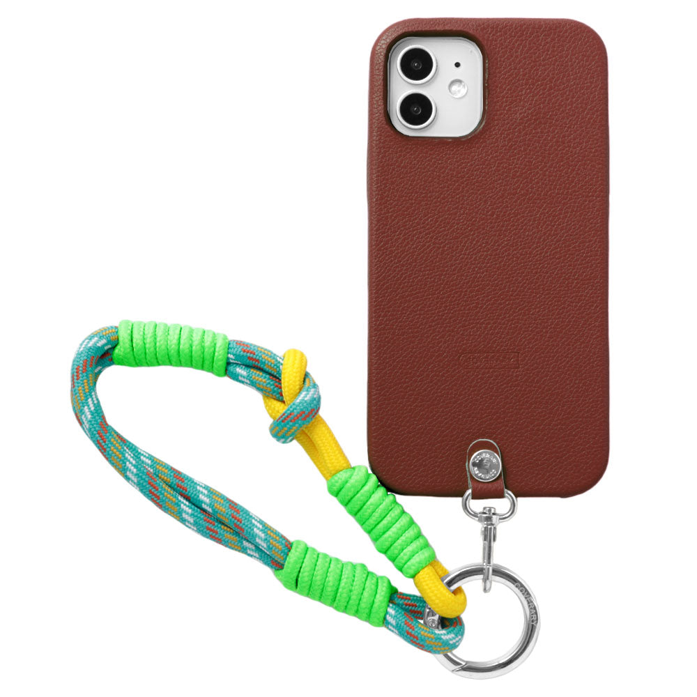 Étui arrière avec bracelet main coloré en similicuir basique végan pour la série AQUOS