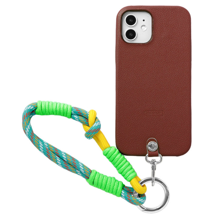 Étui arrière avec bracelet main coloré en similicuir basique végan pour la série AQUOS