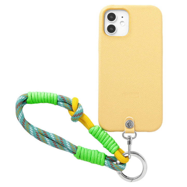 Étui arrière avec bracelet main coloré en similicuir basique végan pour la série AQUOS