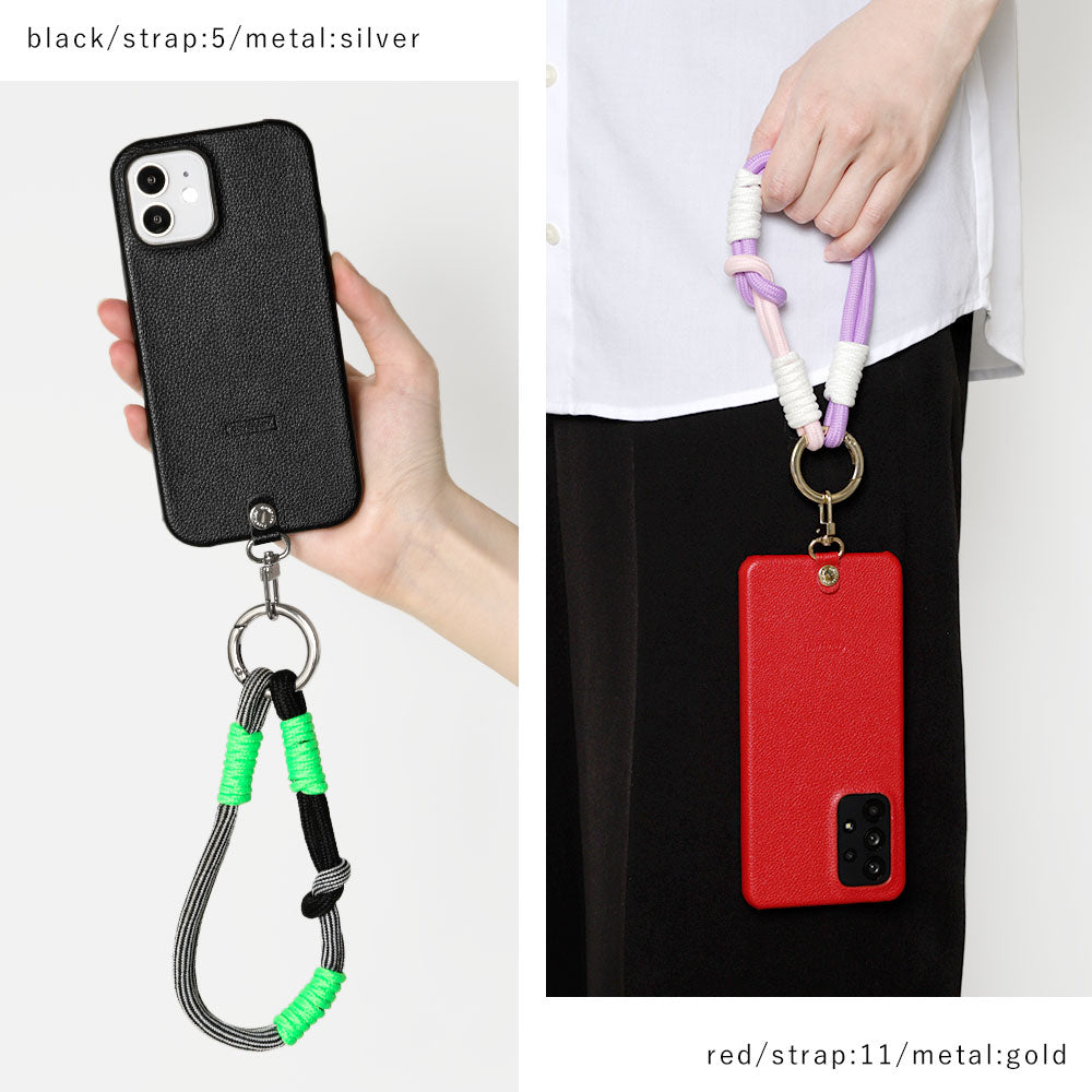 Étui arrière avec bracelet main coloré en similicuir basique végan pour la série AQUOS