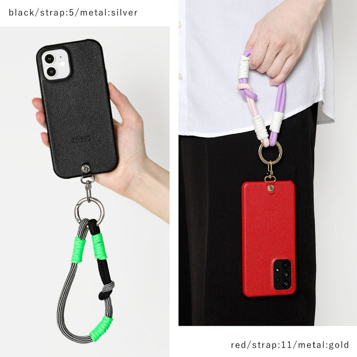 Étui arrière avec bracelet main coloré en similicuir basique végan pour la série AQUOS