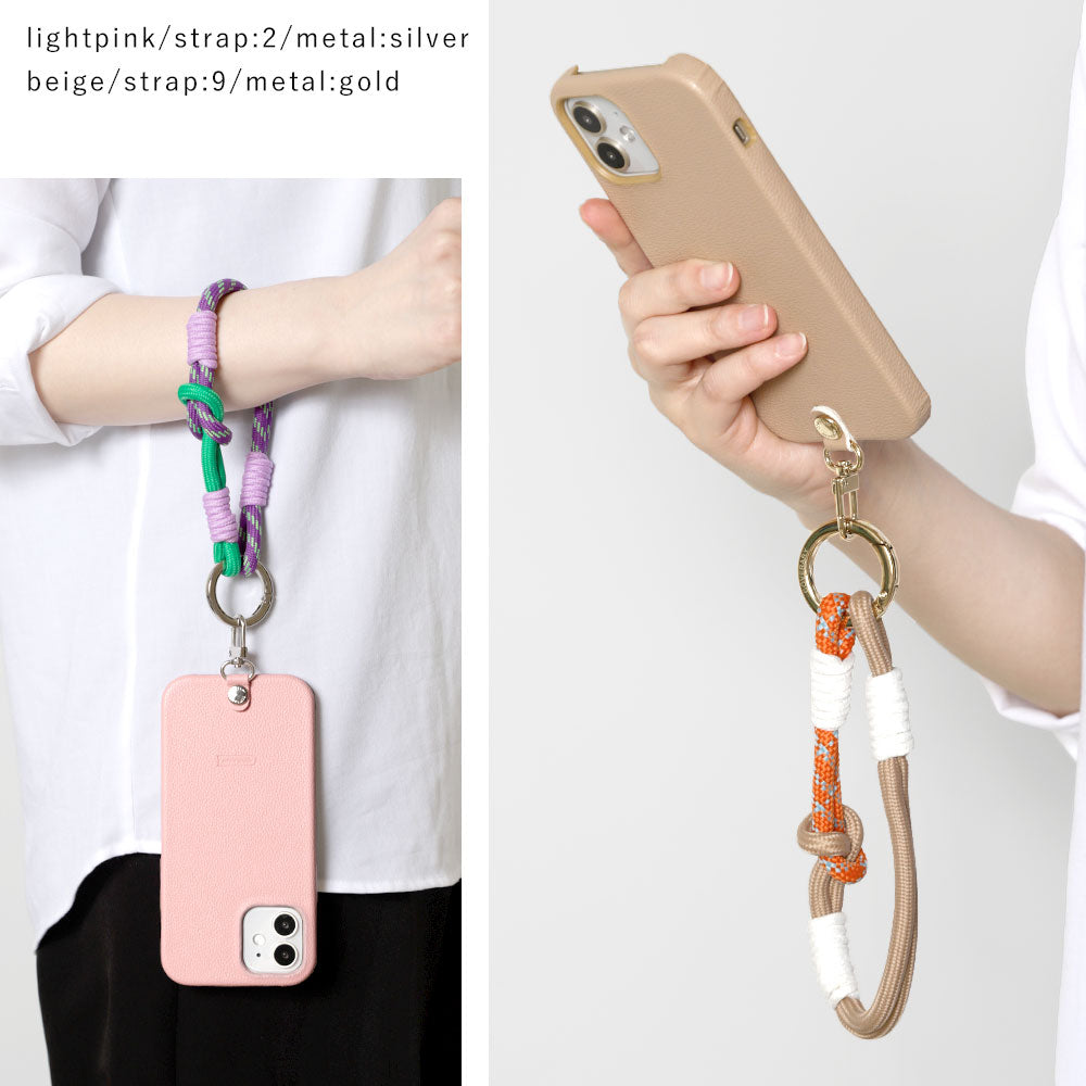 Étui arrière avec bracelet main coloré en similicuir basique végan pour la série AQUOS