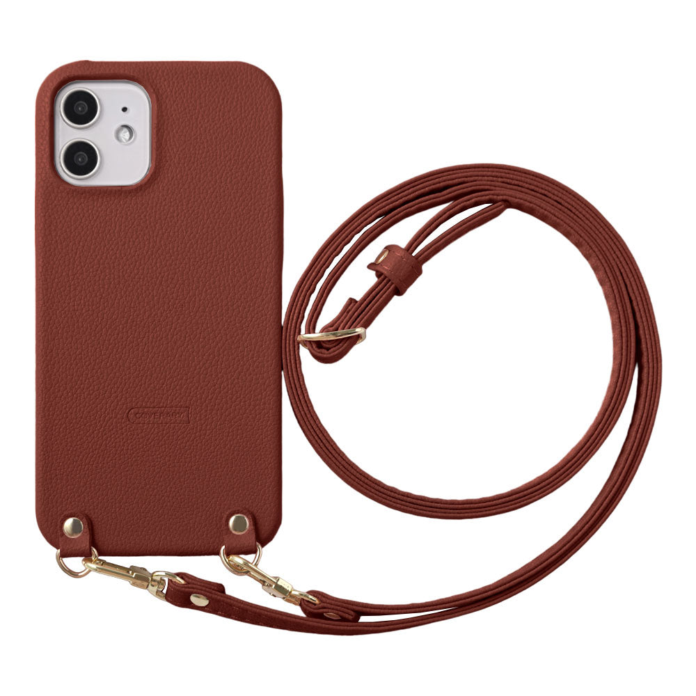 Vegan leather basic leather-style shoulder strap with back case AQUOS series