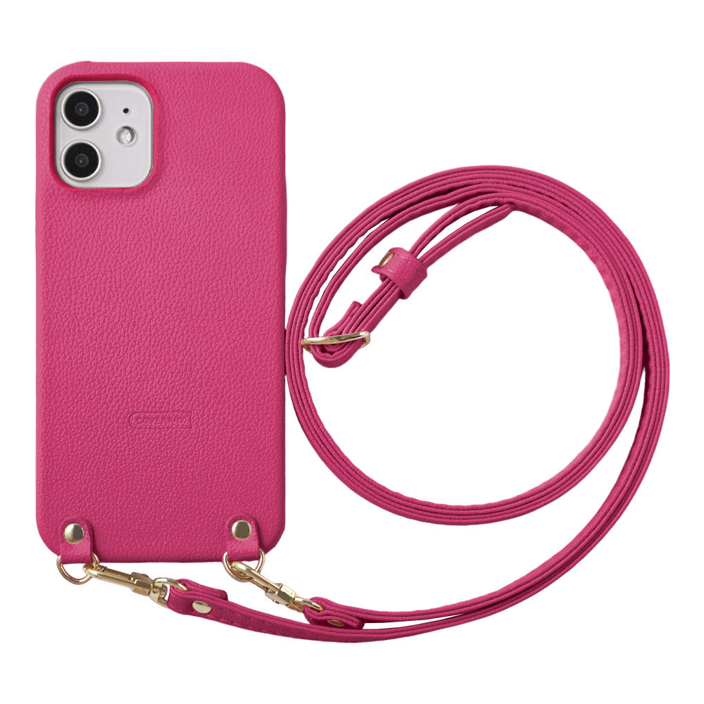 Vegan leather basic leather-style shoulder strap with back case AQUOS series