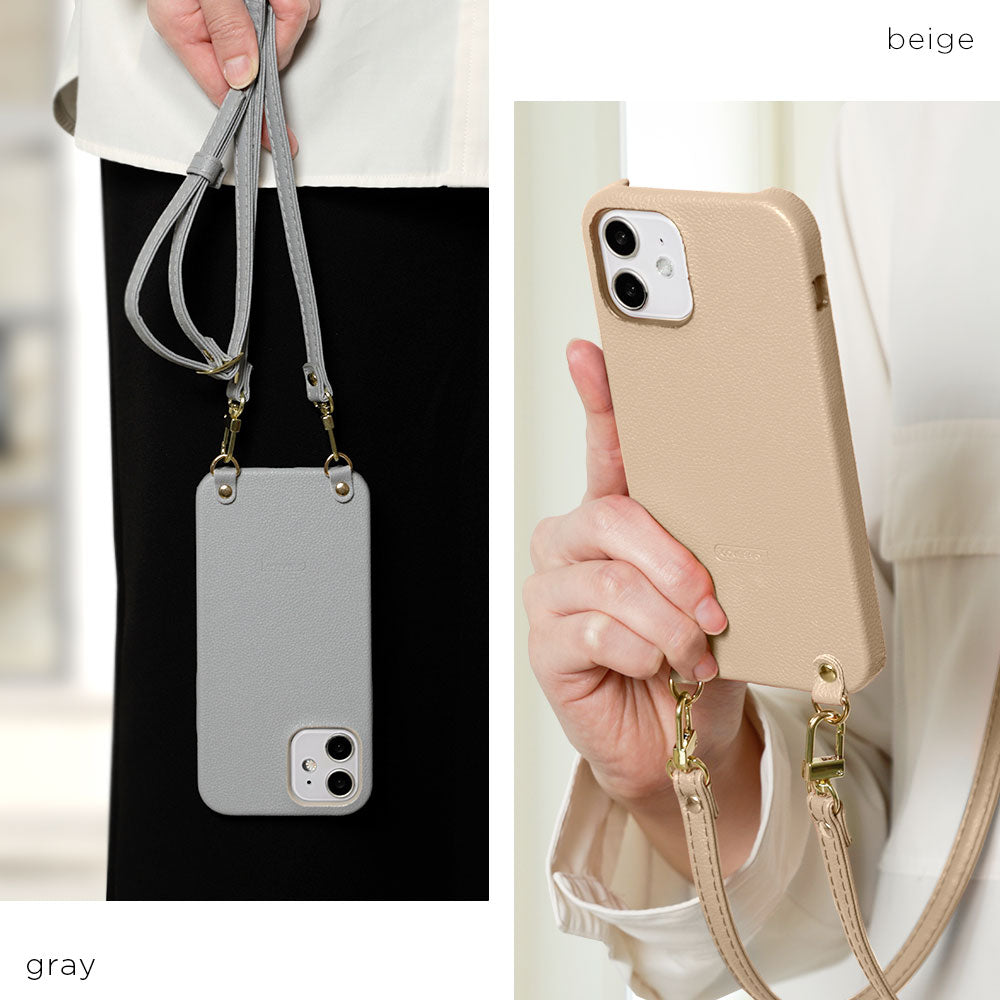 Vegan leather basic leather-style shoulder strap with back case AQUOS series