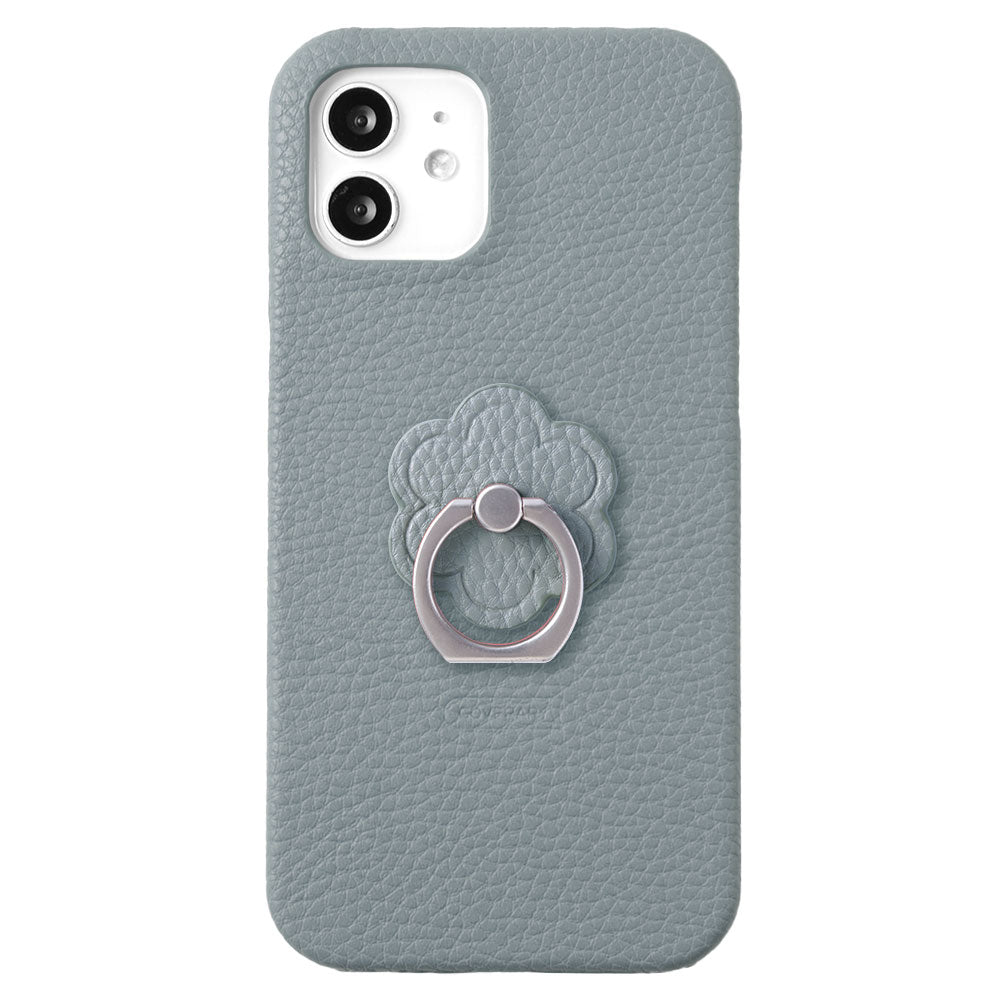 Étui arrière avec anneau pour smartphone en cuir végan texturé couleur fumée avec motif floral pour la série Google Pixel